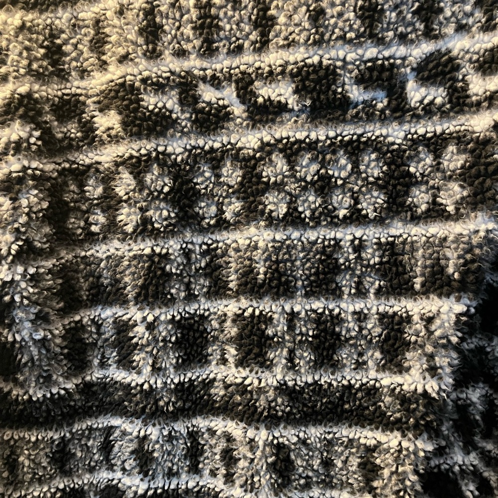 Cozy Black and Gray Zip-Up Sweater - Picture 8 of 10